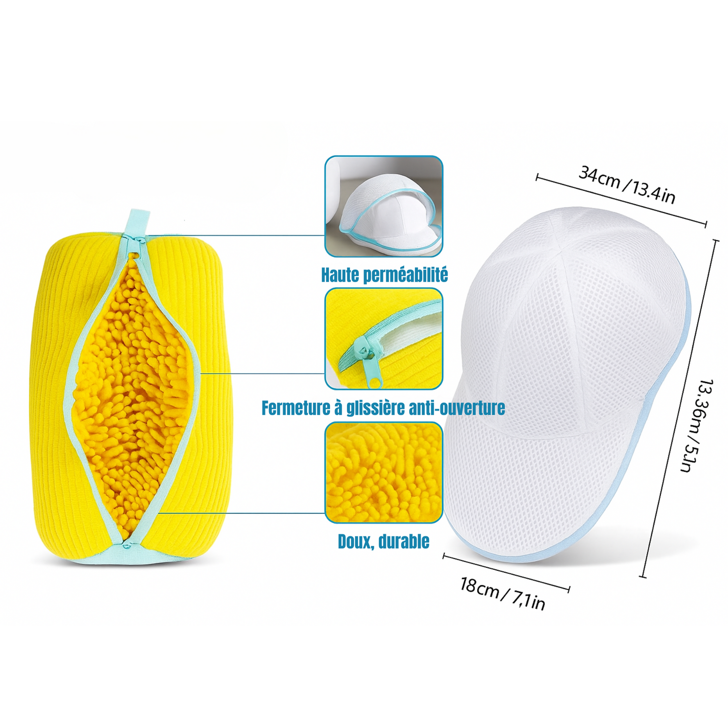 Wash - Sac de Lavage pour Chaussures + Casquette avec Fermeture