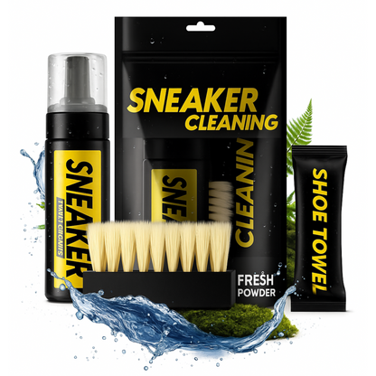 Kit Nettoyant Chaussures Sans Rinçage (150 ml) avec Brosse & Chiffon Microfibre