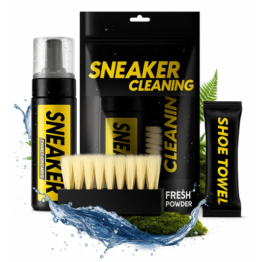 Kit Nettoyant Chaussures Sans Rinçage (150 ml) avec Brosse & Chiffon Microfibre