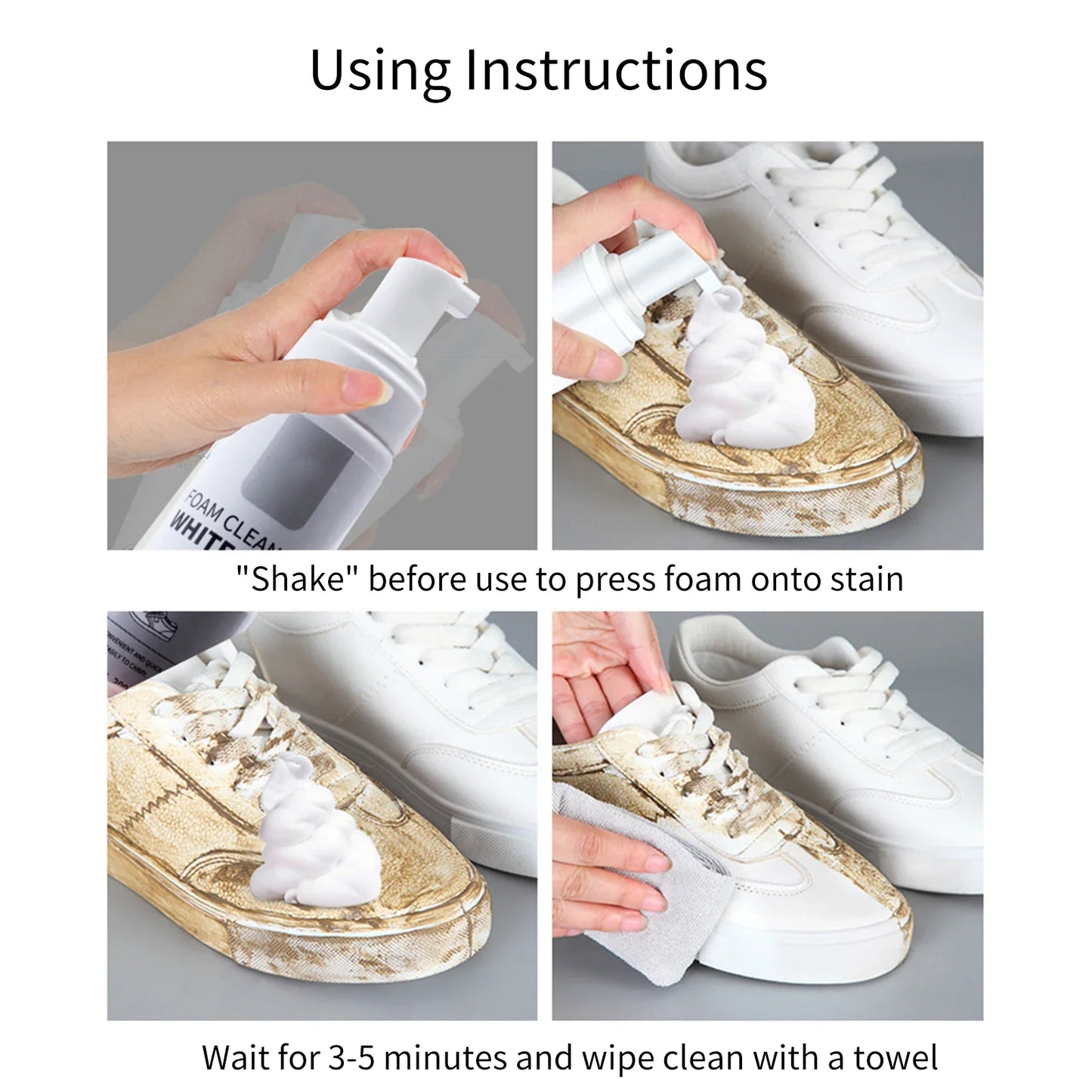 Mousse Blanchissante Chaussures 200ml